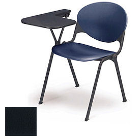 Kfi 2000-P01-WTR CHARCOAL Designer Stacking Arm Chair Desk w/ Right Handed Tablet - Charcoal Seat & Back image.