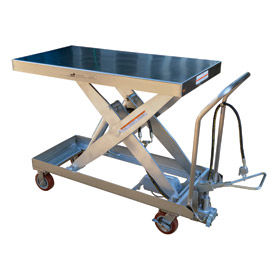 Vestil Manufacturing AIR-2000-PSS Stainless Steel Pneumatic Mobile Scissor Lift Table AIR-2000-PSS 2000 Lb. image.