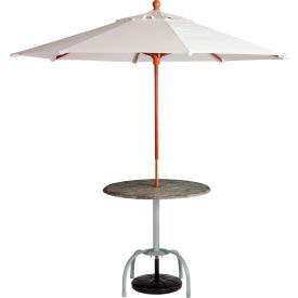 Grosfillex 9' Wooden Market Outdoor Umbrella, White Grosfillex 9' Wooden Market Outdoor Umbrella, White