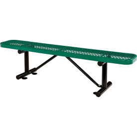 Global Industrial 277156GN Global Industrial™ 6 Outdoor Steel Flat Bench, Expanded Metal, Green image.