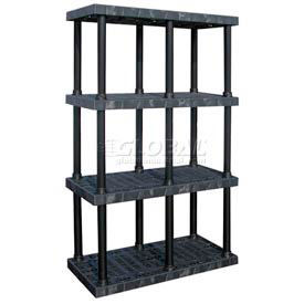 Spc Industrial Structural Plastics Corp. AST4824X4 Structural Plastic Adjustable Solid Shelving, 48"W x 24"D x 72"H, Black image.
