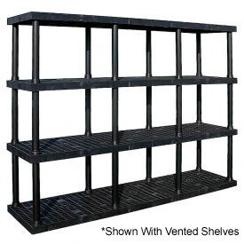 Spc Industrial Structural Plastics Corp. ST9624x4 Structural Plastic Solid Shelf, 96"W x 24"D x 75"H, Black image.