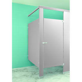 Metpar Corp PYIC1HCRGD Complete In-Corner ADA Approved Compartment - Right Side 60"W x 61-1/4"D Gray image.