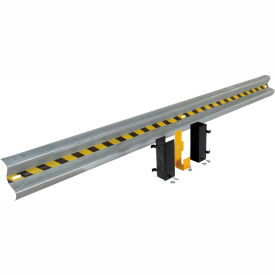 Vestil Manufacturing GR-H2R-DI-12-HDG Steel Drop-In Guard Rail 12L With (3) Brackets & Hardware, Galvanized image.