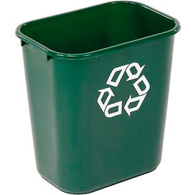 Rubbermaid Commercial Products FG295606GRN Rubbermaid® Deskside Recycling Wastebasket, 7 Gallon, Green image.