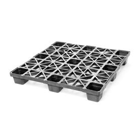 Nestable Light Duty Open Deck Pallet Plastic 4-Way 43"" x 43"" 8800 Lb Static Capacity Black