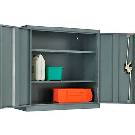 Global Industrial 269876GY Global Industrial™ Wall Storage Cabinet Assembled 30"W x 12"D x 30"H Gray image.