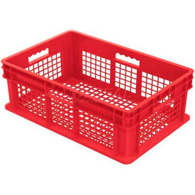 Global Industrial 662112RD Global Industrial™ Mesh Straight Wall Container, 23-3/4"Lx15-3/4"Wx8-1/4"H, Red image.
