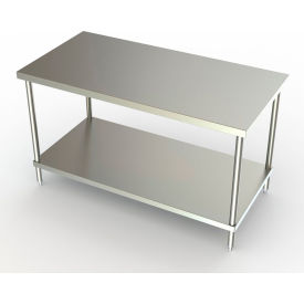 Aero Manufacturing Co. 3TS-3048-ADJ Aero Manufacturing 304 Stainless Steel Table, 48 x 30", Adjustable Undershelf, 18 Gauge image.