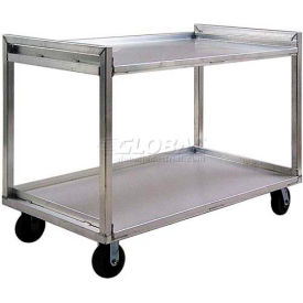 New Age Industrial Corp. 97177 New Age Aluminum Correctional Cart, 2000 lb. Capacity, 37"L x 22"W x 41"H, Silver image.