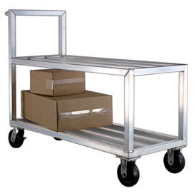New Age Industrial Corp. NS557 New Age Aluminum Stock Cart w/Open Top Shelf, 3000 lb. Capacity, 59-1/2"L x 21"W x 44"H image.