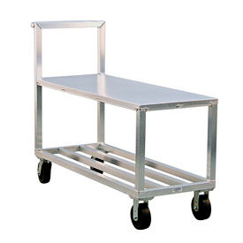 New Age Industrial Corp. NS557A New Age Aluminum Stock Cart w/Solid Top Shelf, 3000 lb. Capacity, 59-1/2"L x 21"W x 44"H image.