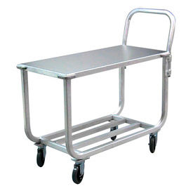 New Age Industrial Corp. 96134BH New Age Tubular Aluminum Utility Cart, 700 lb. Capacity, 45-1/4"L x 19"W x 40"H, Silver image.