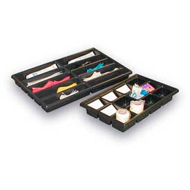 Bayhead Products SD-10 Thermoformed Plastic Parts Tray, 23" X 14" X 2", 10 Compartments, Black image.
