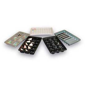 Bayhead Products ABV Thermoformed Plastic Parts Tray, 14-1/2" X 9" X 2", 8 Compartments, Black image.