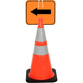 Cortina Safety Products 03-550-2WA Cone Sign - Reversible Arrow - Black on Orange  image.