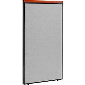 Global Industrial 277526GY Interion® Deluxe Office Partition Panel, 36-1/4"W x 61-1/2"H, Gray image.