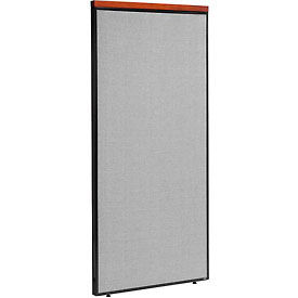 Global Industrial 277527GY Interion® Deluxe Office Partition Panel, 36-1/4"W x 73-1/2"H, Gray image.