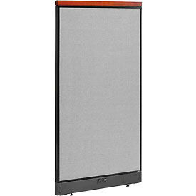 Global Industrial 277545EGY Interion® Deluxe Electric Office Partition Panel, 36-1/4"W x 65-1/2"H, Gray image.