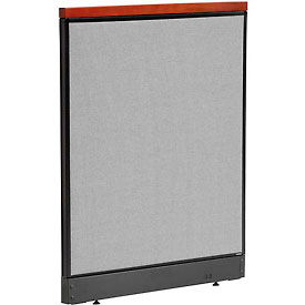 Global Industrial 277546NGY Interion® Deluxe Non-Electric Office Partition Panel with Raceway, 36-1/4"W x 47-1/2"H, Gray image.