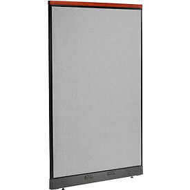 Global Industrial 277553EGY Interion® Deluxe Electric Office Partition Panel, 48-1/4"W x 77-1/2"H, Gray image.