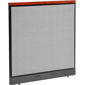 Global Industrial 277555NGY Interion® Deluxe Non-Electric Office Partition Panel with Raceway, 48-1/4"W x 47-1/2"H, Gray image.