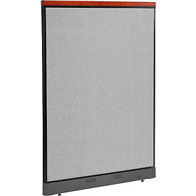 Global Industrial 277559PGY Interion® Deluxe Office Partition Panel with Pass Thru Cable, 48-1/4"W x 65-1/2"H, Gray image.