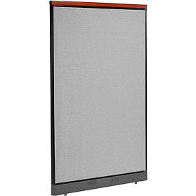 Global Industrial 277560PGY Interion® Deluxe Office Partition Panel with Pass Thru Cable, 48-1/4"W x 77-1/2"H, Gray image.