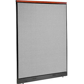 Global Industrial 277562EGY Interion® Deluxe Electric Office Partition Panel, 60-1/4"W x 77-1/2"H, Gray image.