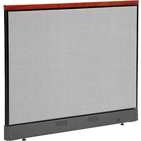 Global Industrial 277564NGY Interion® Deluxe Non-Electric Office Partition Panel with Raceway, 60-1/4"W x 47-1/2"H, Gray image.