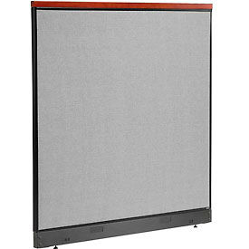 Global Industrial 277565NGY Interion® Deluxe Non-Electric Office Partition Panel with Raceway, 60-1/4"W x 65-1/2"H, Gray image.