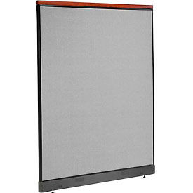 Global Industrial 277566NGY Interion® Deluxe Non-Electric Office Partition Panel with Raceway, 60-1/4"W x 77-1/2"H, Gray image.