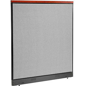 Global Industrial 277568PGY Interion® Deluxe Office Partition Panel with Pass Thru Cable, 60-1/4"W x 65-1/2"H, Gray image.
