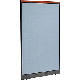 Global Industrial 277553EBL Interion® Deluxe Electric Office Partition Panel, 48-1/4"W x 77-1/2"H, Blue image.