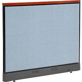 Global Industrial 277564NBL Interion® Deluxe Non-Electric Office Partition Panel with Raceway, 60-1/4"W x 47-1/2"H, Blue image.