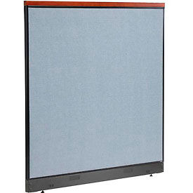 Global Industrial 277565NBL Interion® Deluxe Non-Electric Office Partition Panel with Raceway, 60-1/4"W x 65-1/2"H, Blue image.