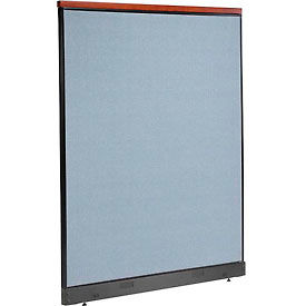 Global Industrial 277566NBL Interion® Deluxe Non-Electric Office Partition Panel with Raceway, 60-1/4"W x 77-1/2"H, Blue image.