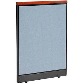 Global Industrial 277549PBL Interion® Deluxe Office Partition Panel with Pass Thru Cable, 36-1/4"W x 47-1/2"H, Blue image.