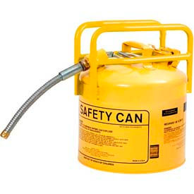 JUSTRITE SAFETY GROUP 1215Y Eagle D.O.T. Approved Transport Can w/7/8" Flexible Hose Type II Yellow 5 Gal., 1215Y image.