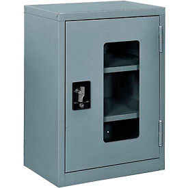 Global Industrial 270018GY Global Industrial™ Clear View Wall Storage Cabinet Assembled 18"W x 12"D x 26"H Gray image.