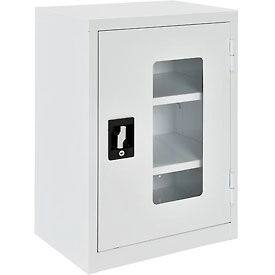 Global Industrial 270018WH Global Industrial™ Clear View Wall Storage Cabinet Assembled 18"W x 12"D x 26"H Off White image.