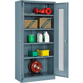 Global Industrial 270020GY Global Industrial™ Storage Cabinet With Expanded Metal Door Unassembled 36x18x78 Gray image.