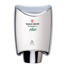 World Dryer Corporation K-972P2 World Dryer SMARTdri Plus Automatic Hand Dryer, Polished Stainless Steel, 120V image.