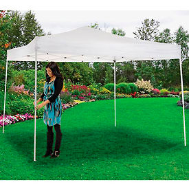 Global Industrial 602191WH Global Industrial™ Portable Pop-Up Canopy, Straight-Leg, 10L x 10W x 101"H, White image.