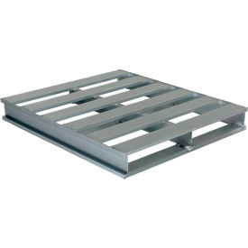 Vestil Manufacturing AP-4048 Rackable & Stackable Open Deck Pallet, Aluminum, 2-Way Entry, 48" x 40", 6000 Lb Static Capacity image.