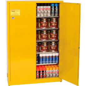 Justrite Safety Group YPI77X Eagle Paint/Ink Safety Cabinet with Manual Close - 30 Gallon Yellow image.