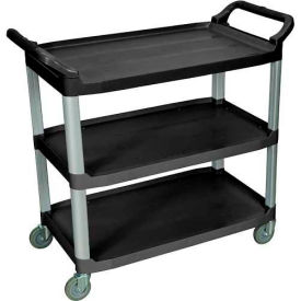 Luxor Corp SC13-B Luxor® Service Cart, Aluminum Posts, 3 Shelf, 40-1/2"Lx19-3/4"W, Black image.