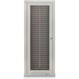 United Visual Products UV4220 Aluminum Badge & Time Card Cabinet, 60 Slots, 13"W x 3-1/4"D x 35"H, Satin  image.