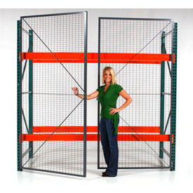 Wire Crafters RDH810 Wirecrafters - RackBack® Wire Mesh Pallet Rack Enclosure - Hinged Door 96"W x120 image.