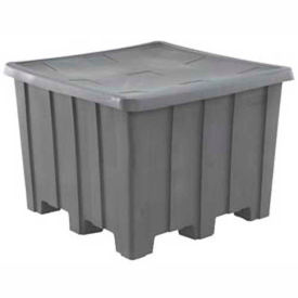 Rotational Molding, Inc. 02-307220 Rotational Molding Plastic Gaylord Pallet Container With Lid 02-307220 - 50x50x36-1/2, Natural image.